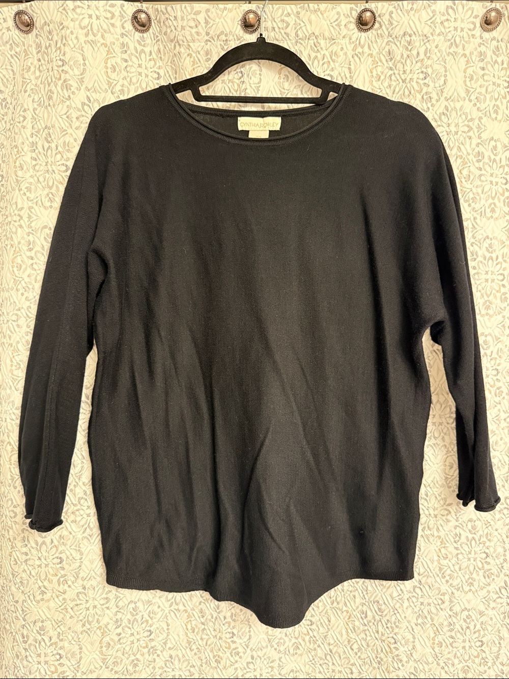 Cynthia Rowley Black Crewneck Top